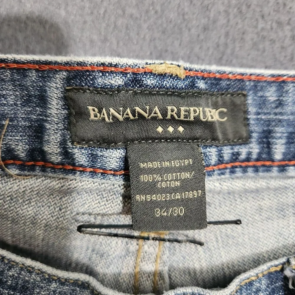 Vtg Banana Republic Jeans Men 34X30(28) Straight Leg Button Fly
